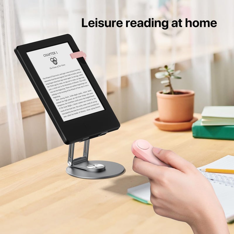 Sycelu RF Remote Control Page Turner for Kindle Paperwhite Oasis eReaders Kobo,Camera Video Recording Remote Triggers, Page Turner for ipad Tablets Reading Novels Comics (Pink) - Image 4